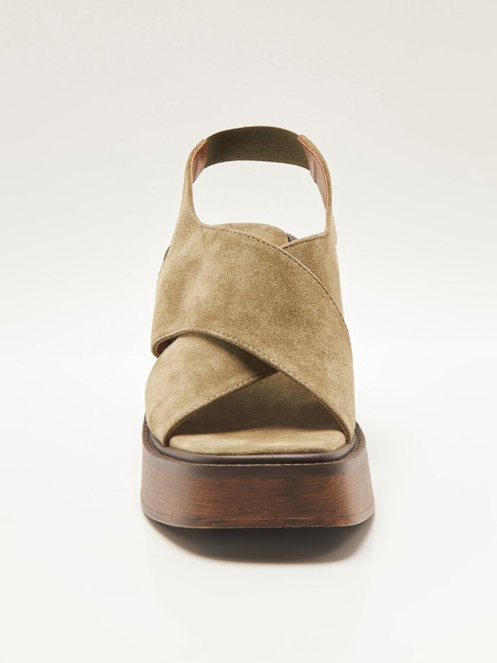 Free People Olive Green Suede Platform Clog Sandals - Picture 6 of 10